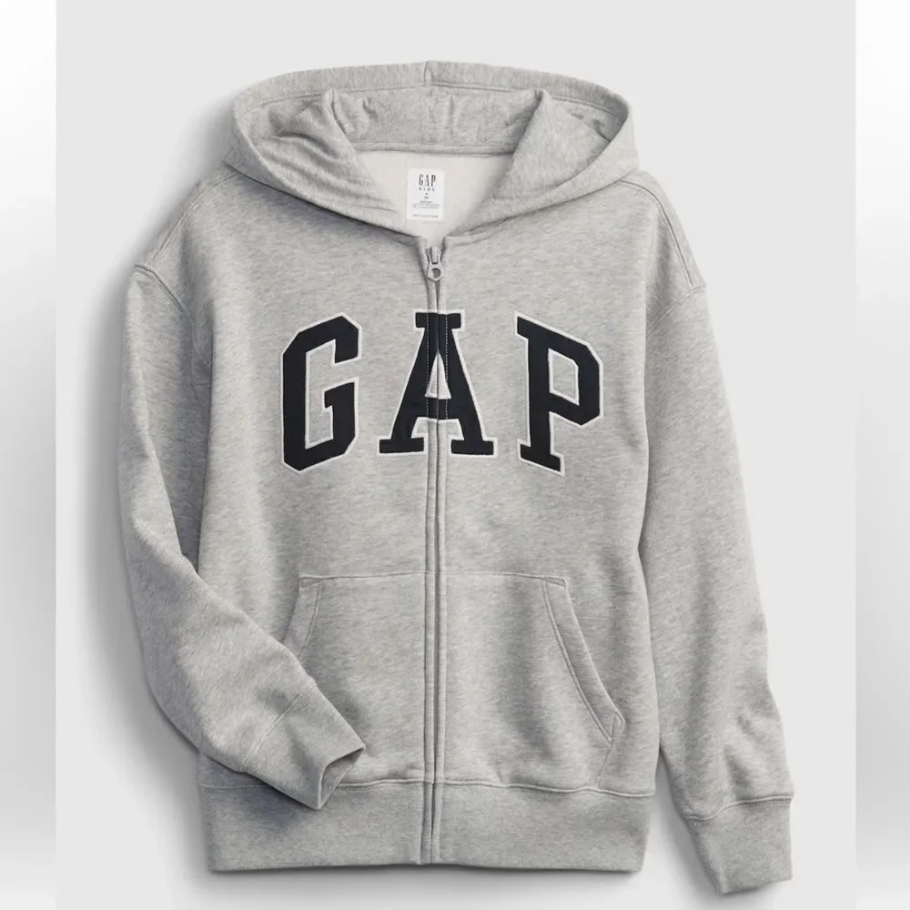 New boys girls Kids Vintage Soft GAP Logo Hoodie small 6-7 NWT GRAY jacket